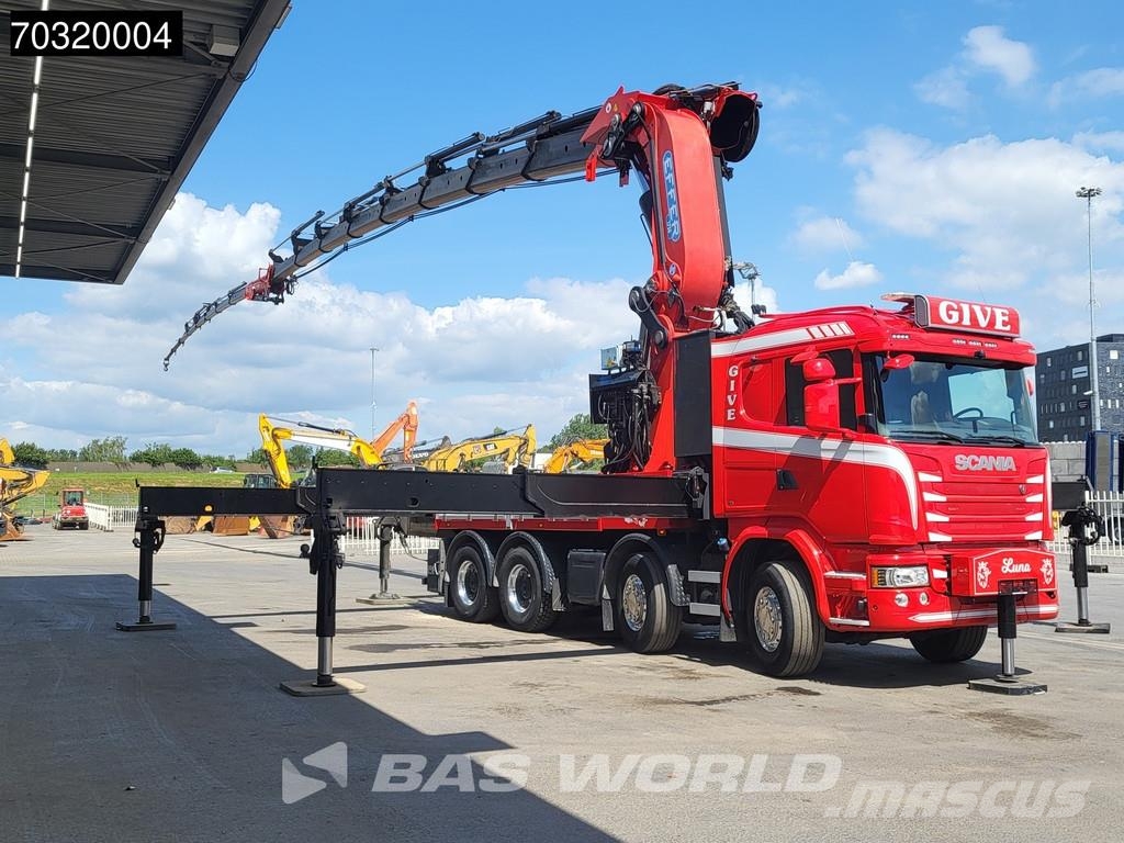Scania G490 8X4 EFFER 1750/8S + JIB 6S Crane Kran Winch B Camiones de cama baja