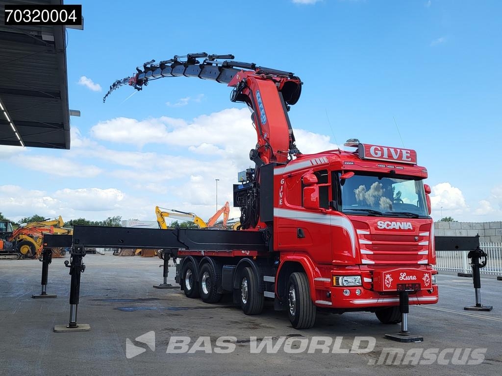 Scania G490 8X4 EFFER 1750/8S + JIB 6S Crane Kran Winch B Camiones de cama baja