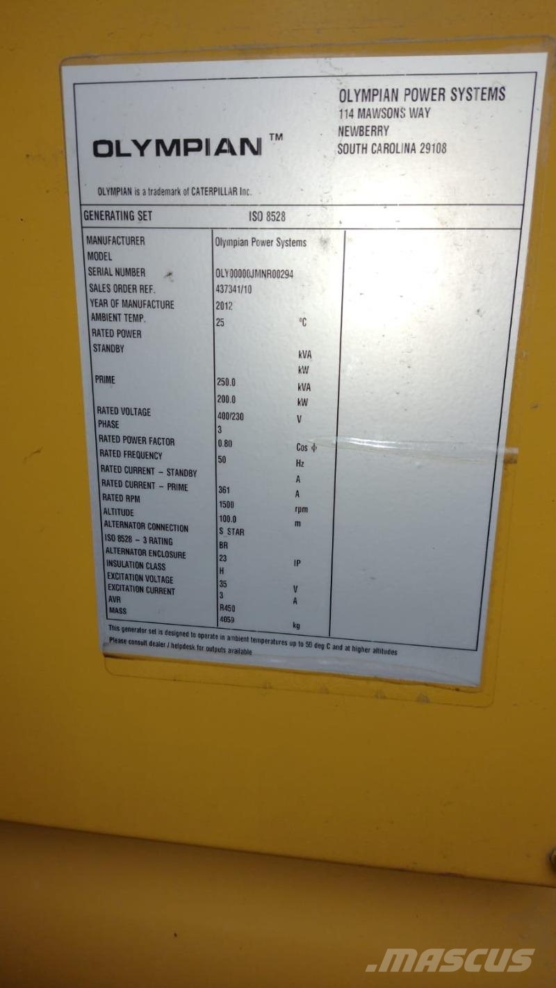 . Olympian Generator XQE250-2 Muud generaatorid