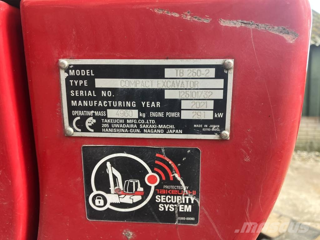 Takeuchi TB250-2 midigraver | 2395u | Airco | sloop-sorteer Εκσκαφάκι (διαβολάκι) < 7t