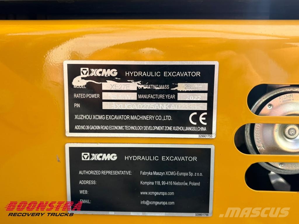 XCMG XE27E Snelwissel *Nieuwstaat* Only 50 hr Minigraafmachines < 7t