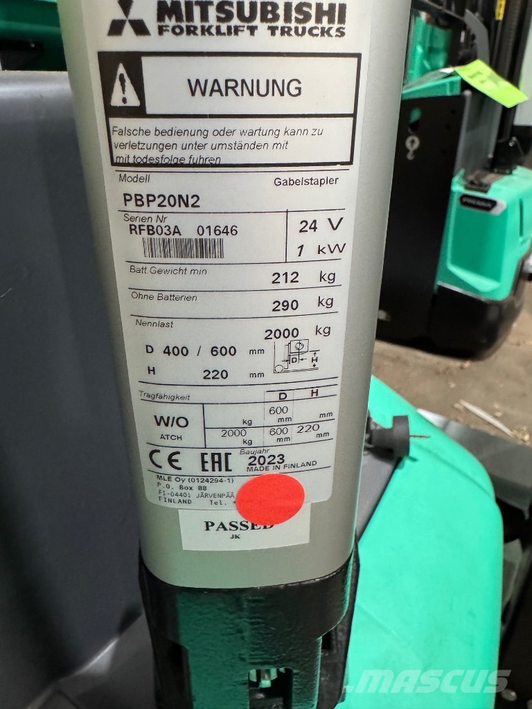 Mitsubishi PBP20N2 - Neu! Montacargas manual