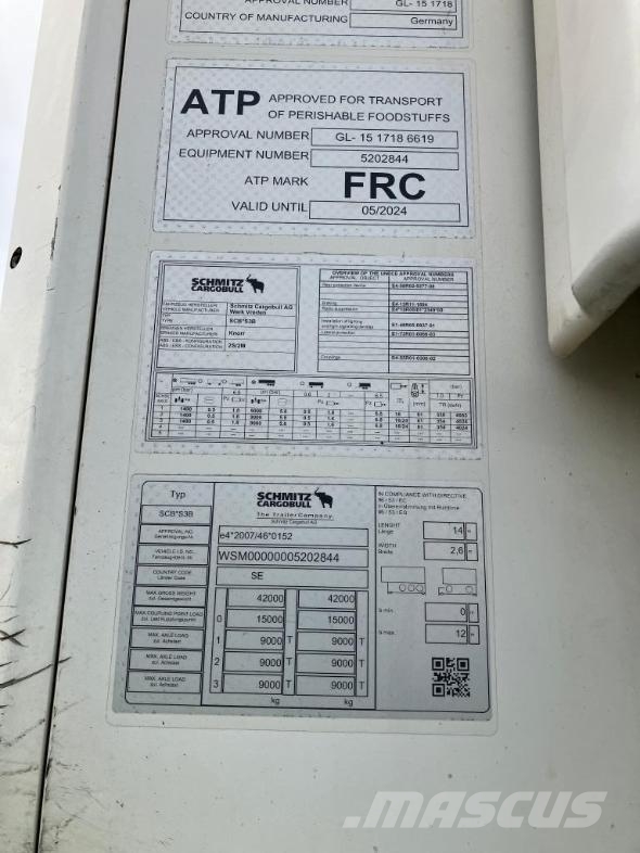 Schmitz Cargobull Trailer Reefer Flower Width & Double Stock Straigh نصف مقطورات بدرجة حرارة قابلة للضبط