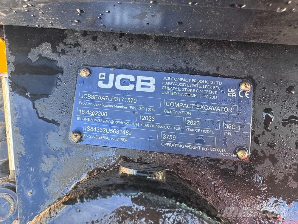 JCB 36C-1 - CONSIGNED TO TCH JCB AUCTION Miniescavatori