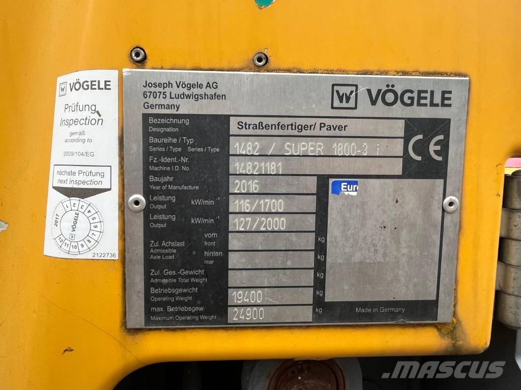 Vögele Super 1800-3i Επίστρωση ασφάλτου