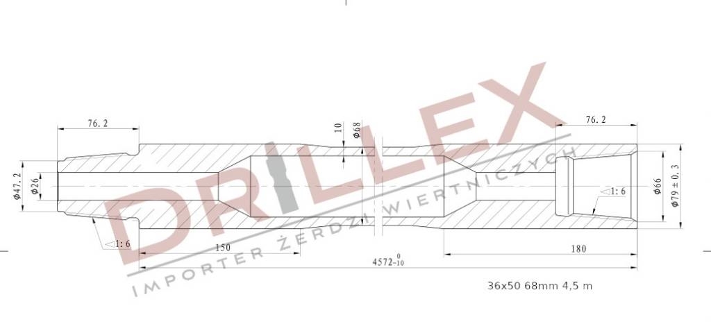 Vermeer D36x50 Φ68 4,5m Drill pipes, żerdzie الحفارات الأفقية