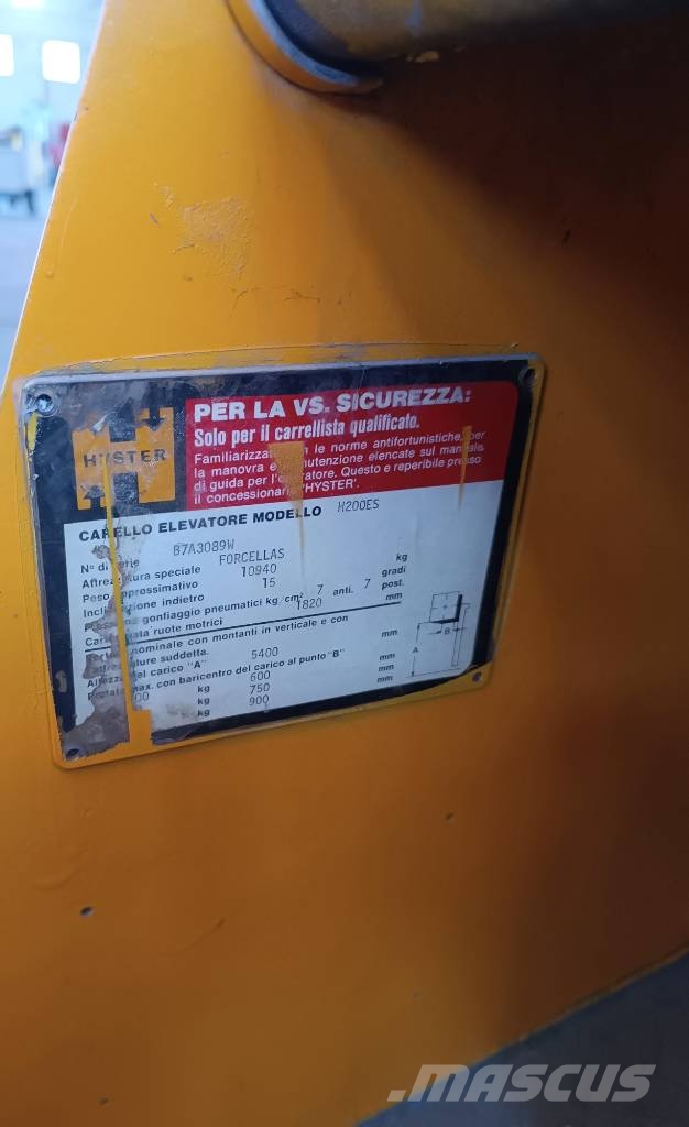 Carrello Elevatore  Hyster H2.00ES Dizel forkliftler
