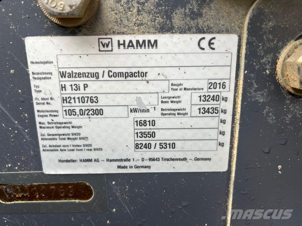 Hamm H13i Padfoot compactor 单轮压路机