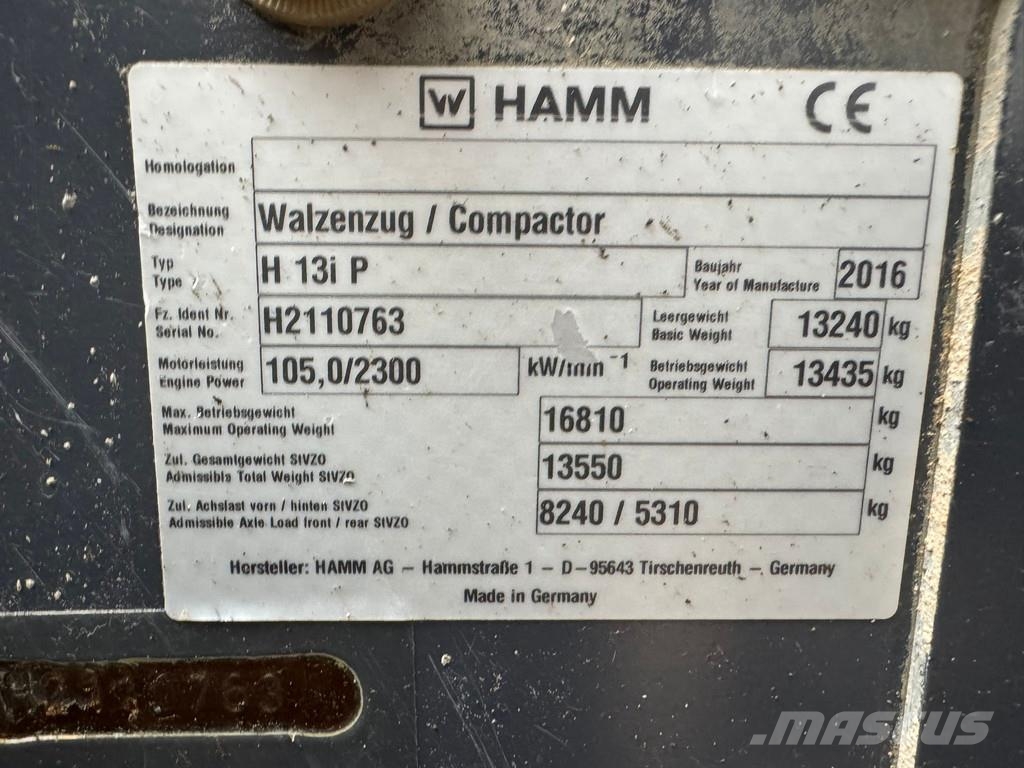Hamm H13i Padfoot compactor 单轮压路机