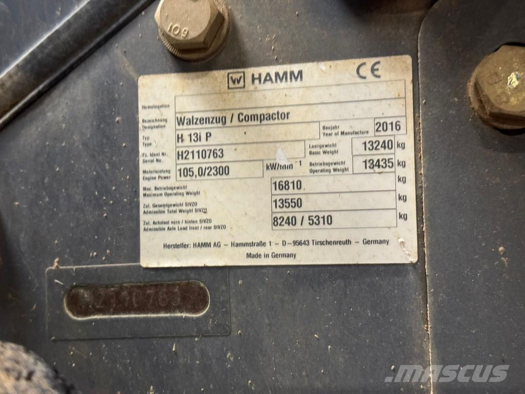 Hamm H13i Padfoot compactor 单轮压路机