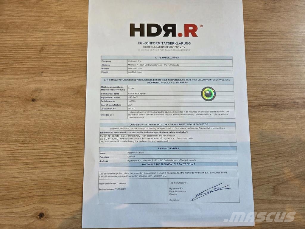 Hydraram HRR-70/55 rippertand NIEUW Egyéb alkatrészek