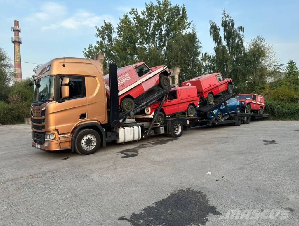 Scania R 500 Autószállító teherautó + pótkocsi وحدات الجر