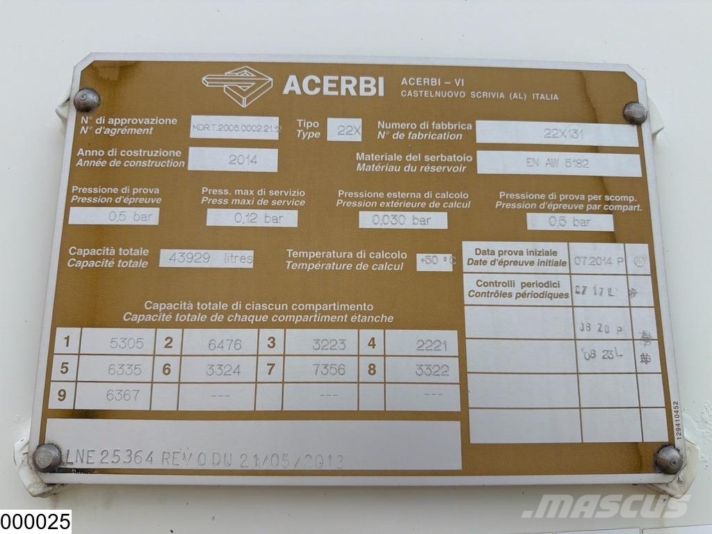 Acerbi Fuel 43.929 liter, 9 Comp Semirremolques cisterna