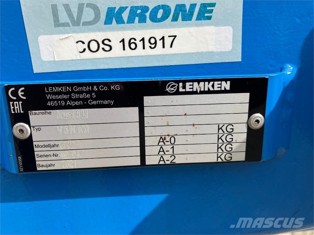 Lemken Juwel 8 M V 5 N 100 Pflüge
