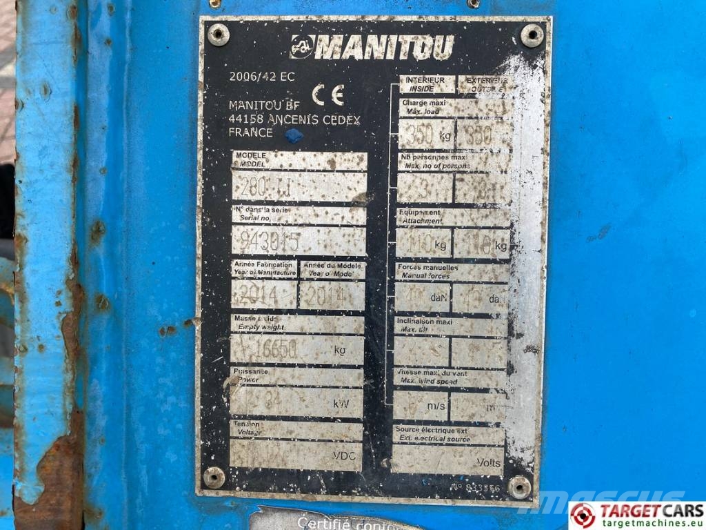 Manitou 280TJ Telescopic 4x4x4 Diesel Boom WorkLift 2775cm Teleskoop poomtõstukid