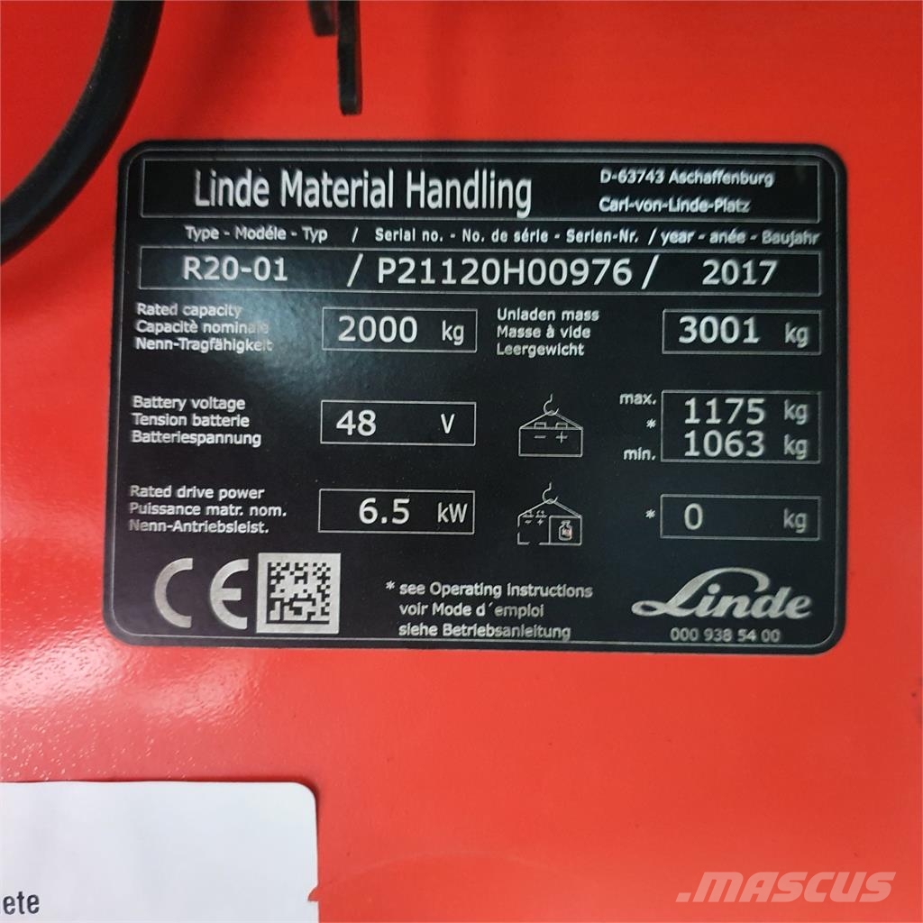 Linde R20 Lükandmastiga tõstukid