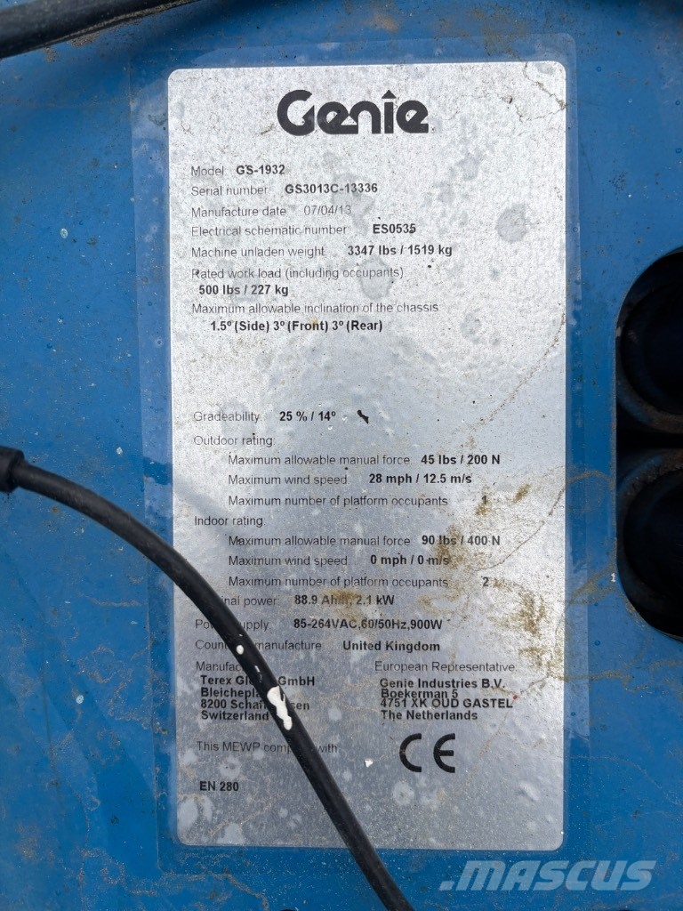 Genie GS 1932 Ανυψωτήρες ψαλιδωτής άρθρωσης