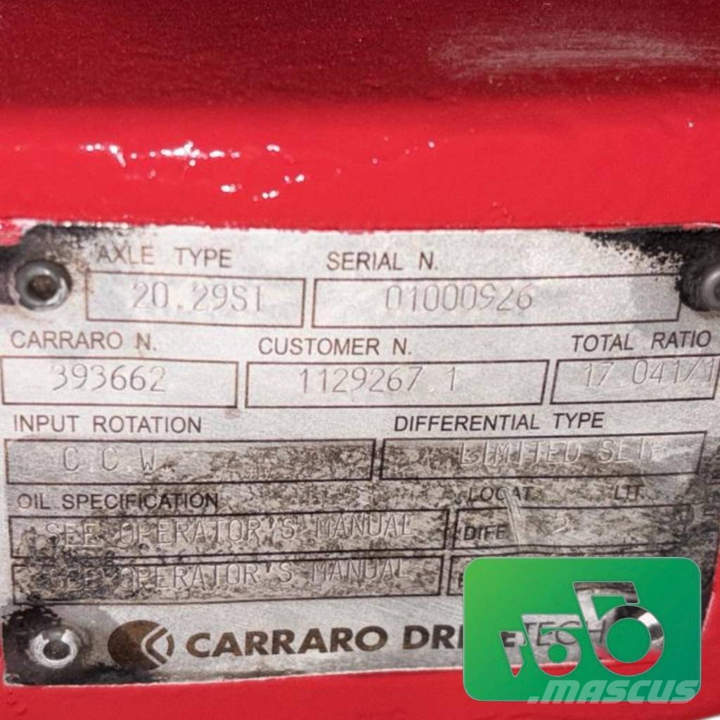 CLAAS Arion Front Axle 393622 Carraro 20.29 SI Шасі
