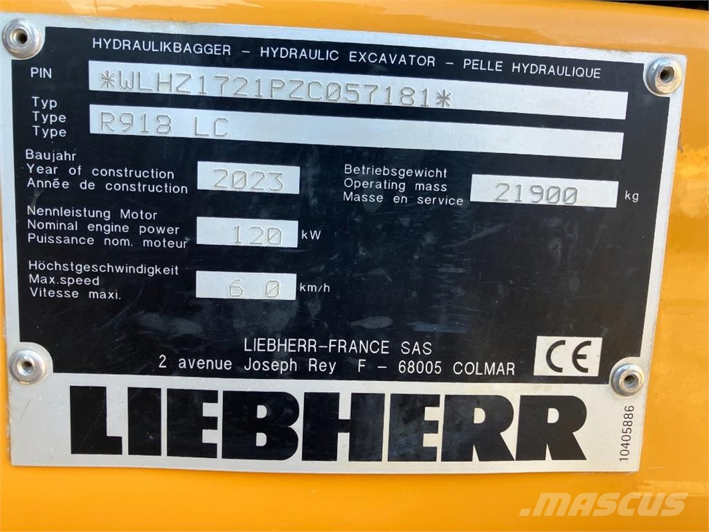 Liebherr R918 Excavadoras sobre orugas