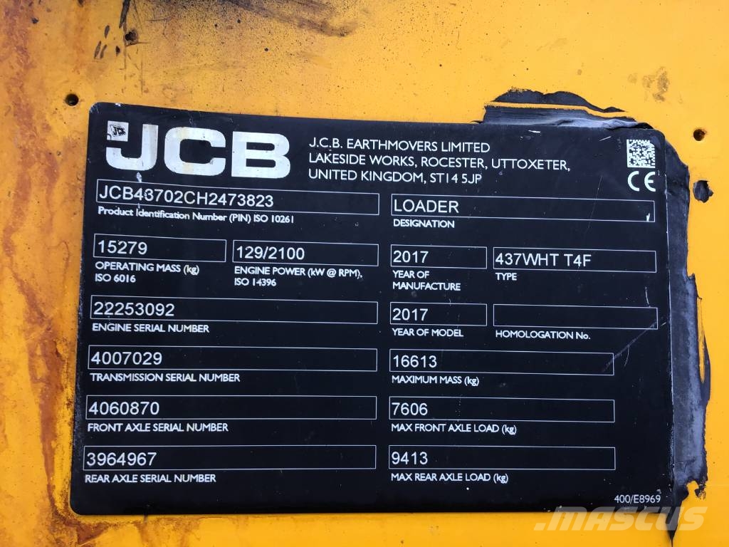 JCB 437 WHT T4F Chargeuse sur pneus
