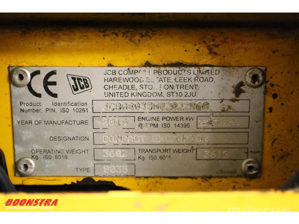JCB ZTS 8035 BY 2014 2.681 Uur Mini rýpadlá < 7t
