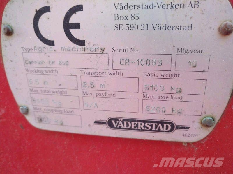 Väderstad Carrier 650 Tanierové brány