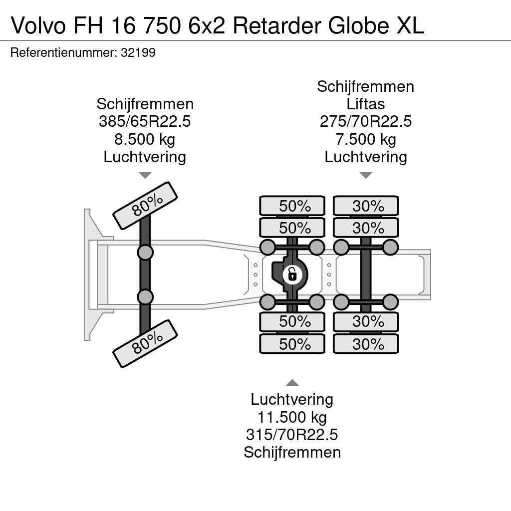 Volvo FH 16 750 6x2 Retarder Globe XL Prime Movers