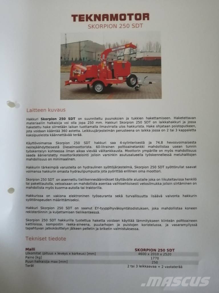 Teknamotor SKORPION 250SDT Trituradoras de madera
