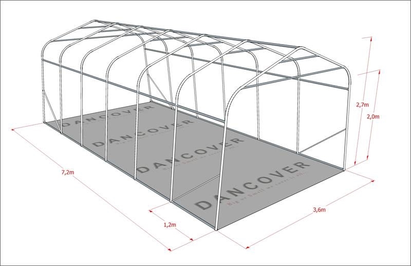 Dancover Portable Garage PRO 3,6x7,2x2,68m PVC Lagertelt Groundcare - Others