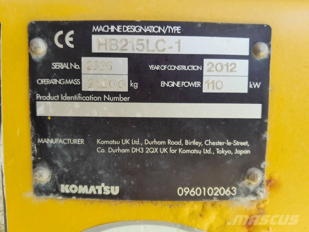 Komatsu HB215LC-1 Rupsgraafmachines