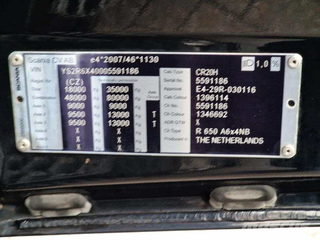 Scania R650 V8 NGS Highline 6x4 - Manual gearbox with ret Trekkvogner