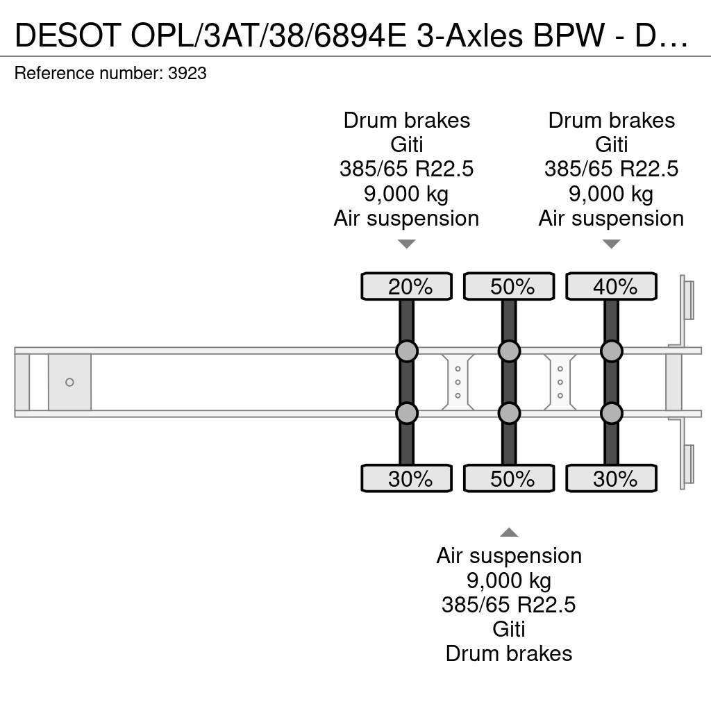 Desot OPL/3AT/38/6894E 3-Axles BPW - Drum Brakes - 30FT Container semi-trailers