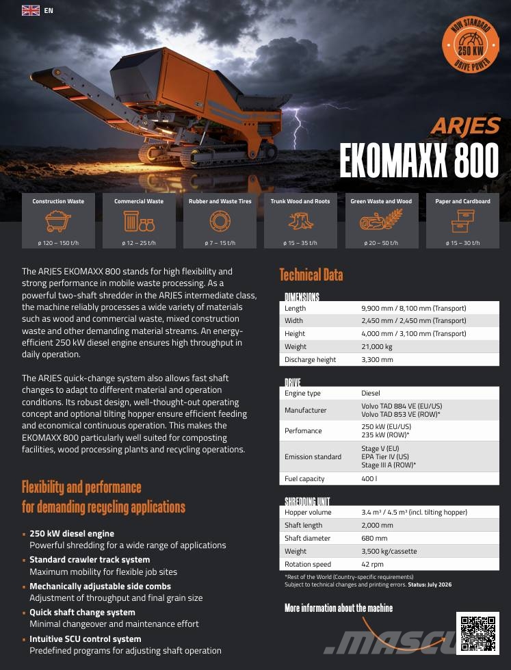 Arjes 800 Ekomaxx Trupintuvai