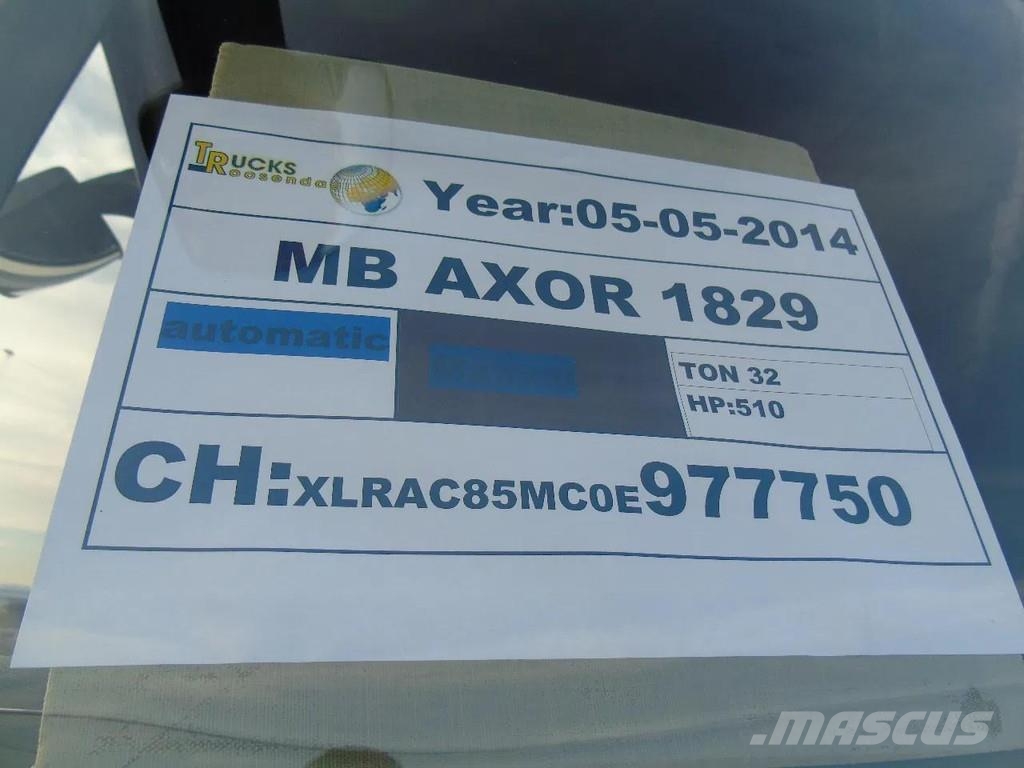Mercedes-Benz Axor 1829 + euro 5 + lift + manual Pressukapelli kuorma-autot