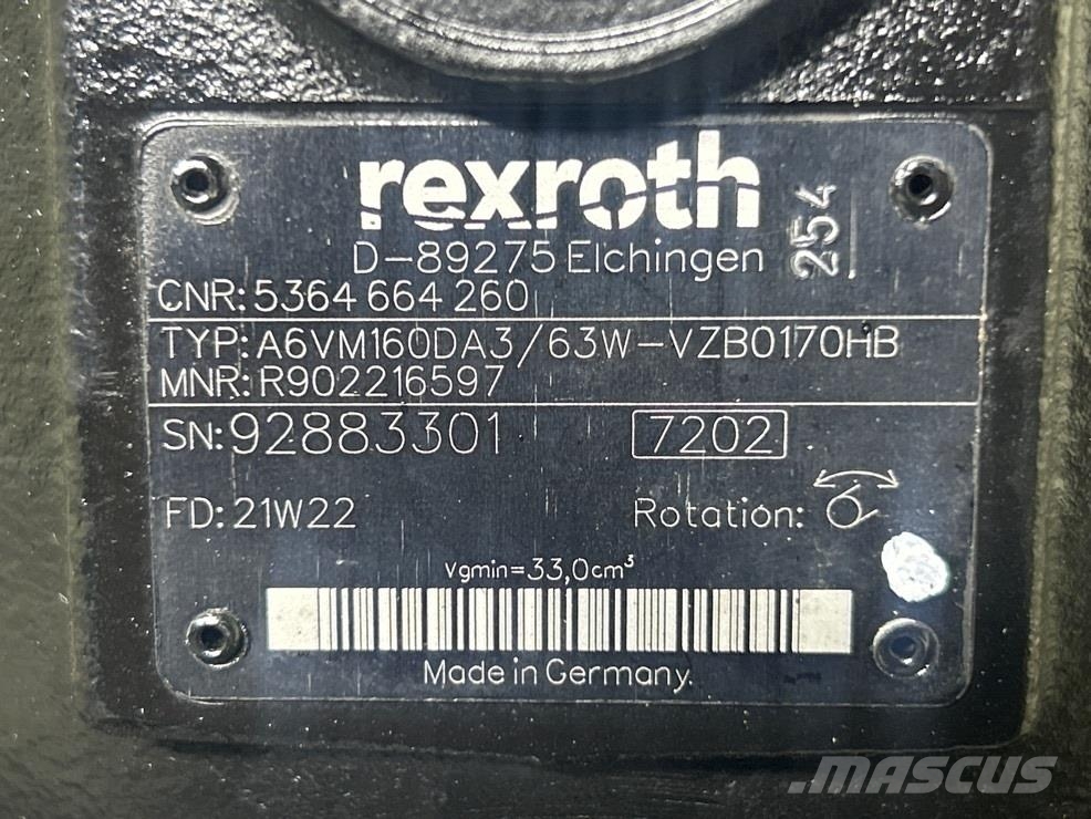 Terex TL160-Rexroth A6VM160DA3/63W-Drive motor/Fahrmotor Хидравлични