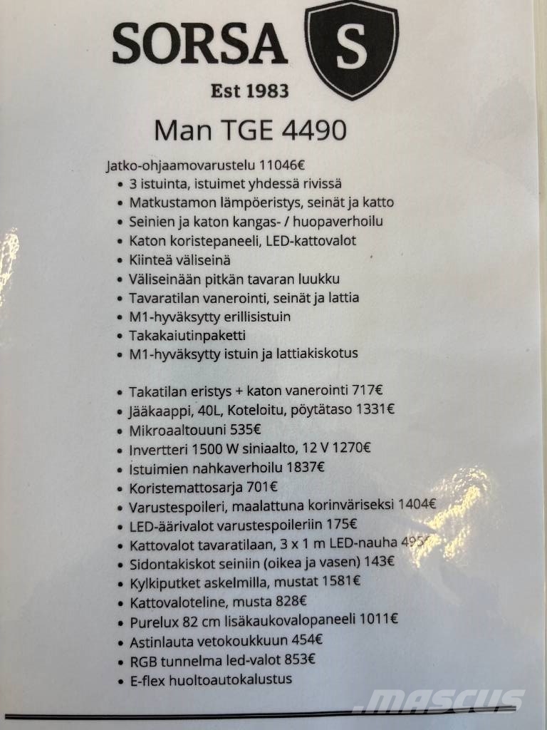 MAN TGE 4.180 廂式貨物運輸車