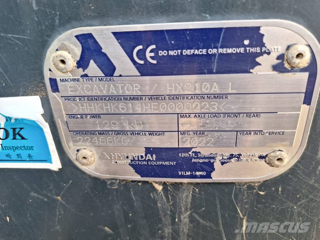 Hyundai HX210A L Верижен екскаватор