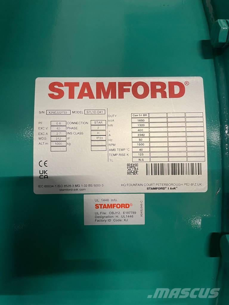 Cummins C1675D5A - 1.675 kVA Generator - DPX-18534-O ディーゼル発電機