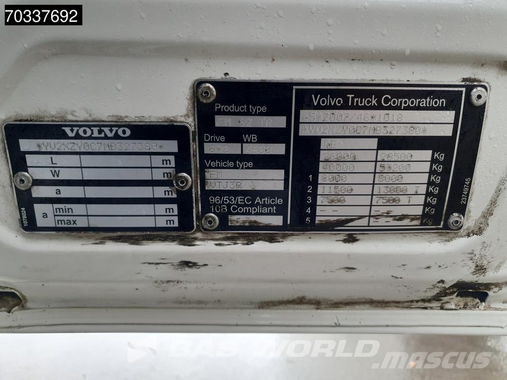 Volvo FM 460 6X2 Meiller RS26 67K containersystem Lift+s Treileri ar āķi