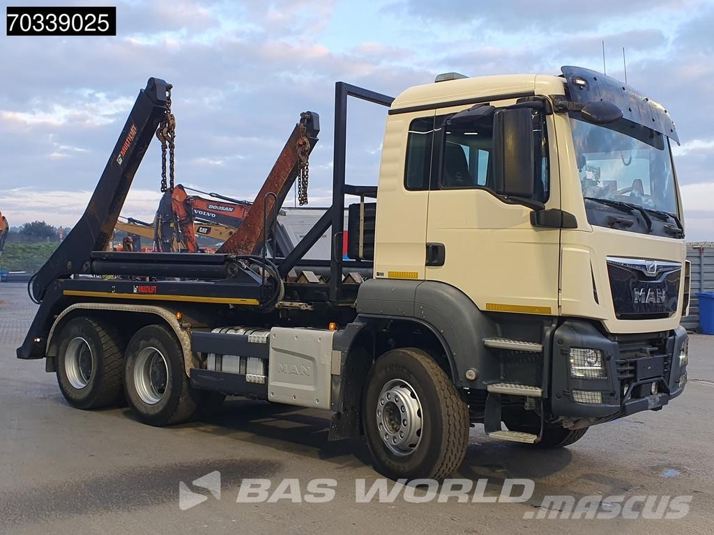 MAN TGS 26.460 6X4 Full Steel Big-Axle Hiab Skip Loade شاحنات لوادر