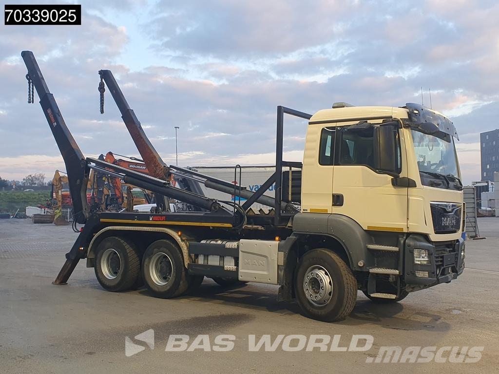 MAN TGS 26.460 6X4 Full Steel Big-Axle Hiab Skip Loade شاحنات لوادر