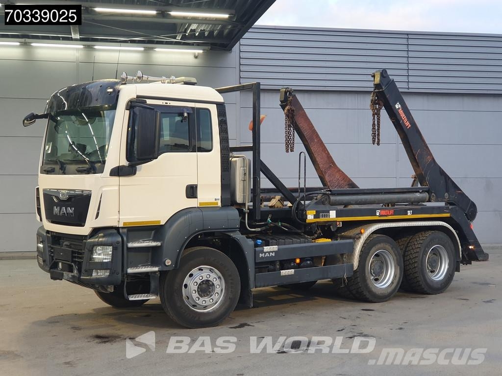 MAN TGS 26.460 6X4 Full Steel Big-Axle Hiab Skip Loade شاحنات لوادر