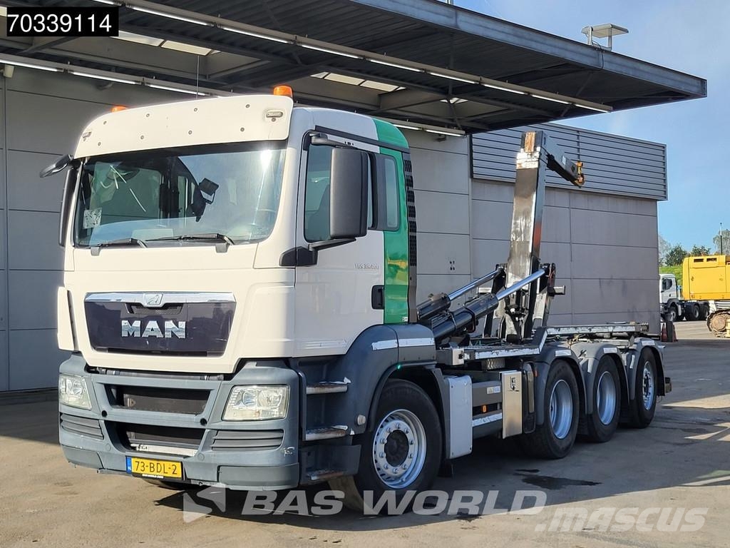 MAN TGS 35.400 8X4 NL-truck APK HYVA 26-60S Lift+steer Vrachtwagen met containersysteem