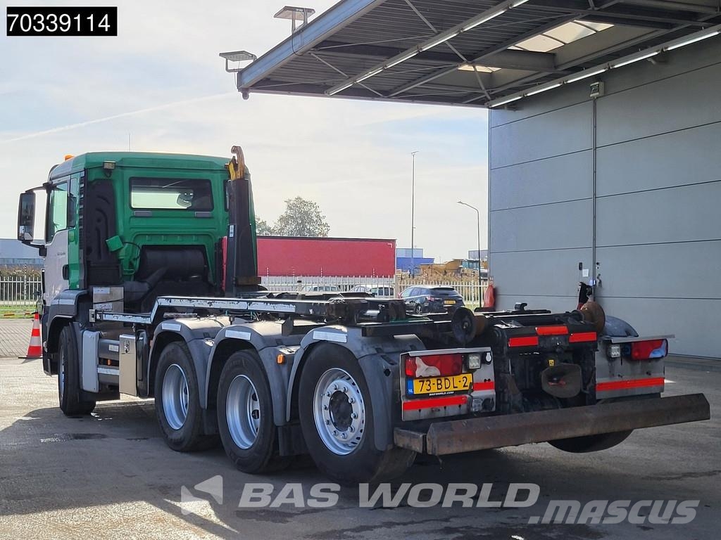 MAN TGS 35.400 8X4 NL-truck APK HYVA 26-60S Lift+steer Vrachtwagen met containersysteem