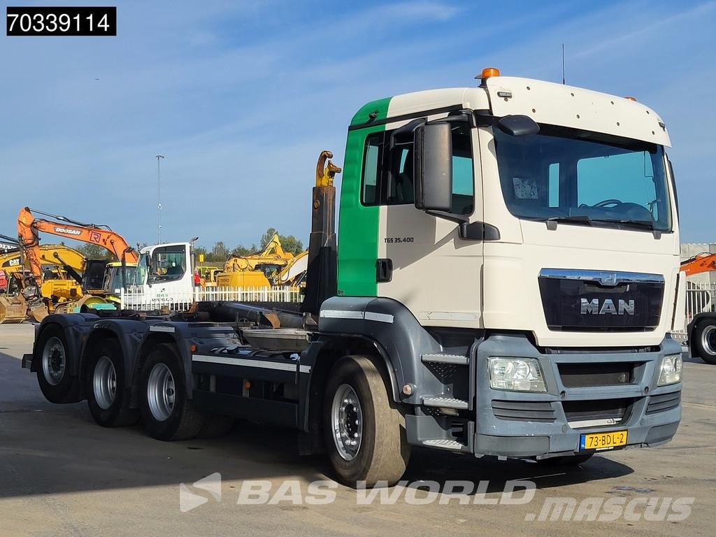 MAN TGS 35.400 8X4 NL-truck APK HYVA 26-60S Lift+steer Vrachtwagen met containersysteem