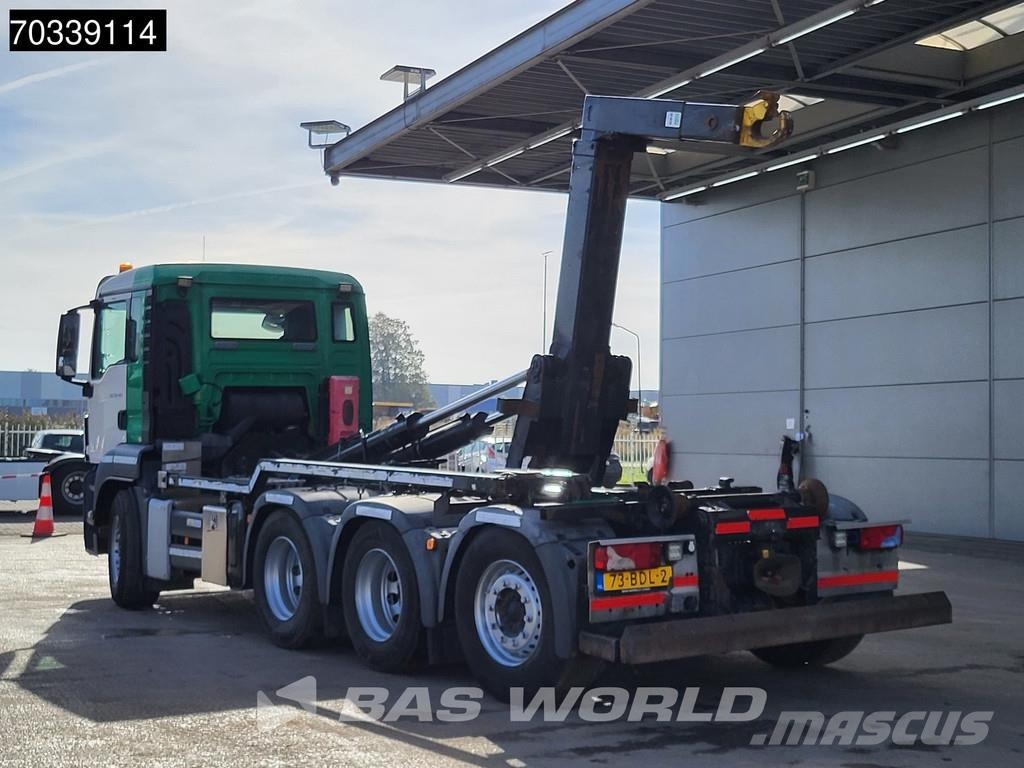 MAN TGS 35.400 8X4 NL-truck APK HYVA 26-60S Lift+steer Vrachtwagen met containersysteem