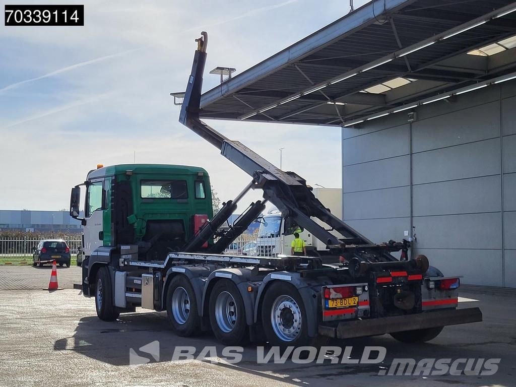 MAN TGS 35.400 8X4 NL-truck APK HYVA 26-60S Lift+steer Vrachtwagen met containersysteem