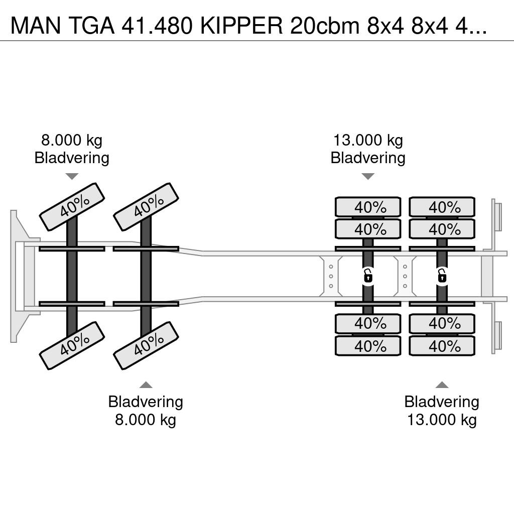 MAN TGA 41.480 KIPPER 20cbm 8x4 8x4 40Ton 덤프 트럭