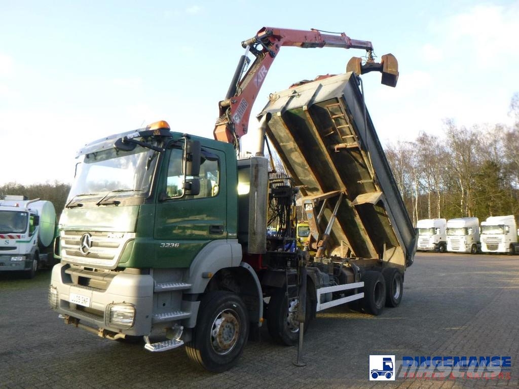 Mercedes-Benz Axor 3236 8x4 RHD tipper + Hiab 1283 DK-2 Duo رافعات صالحة لكل أنواع الطرق
