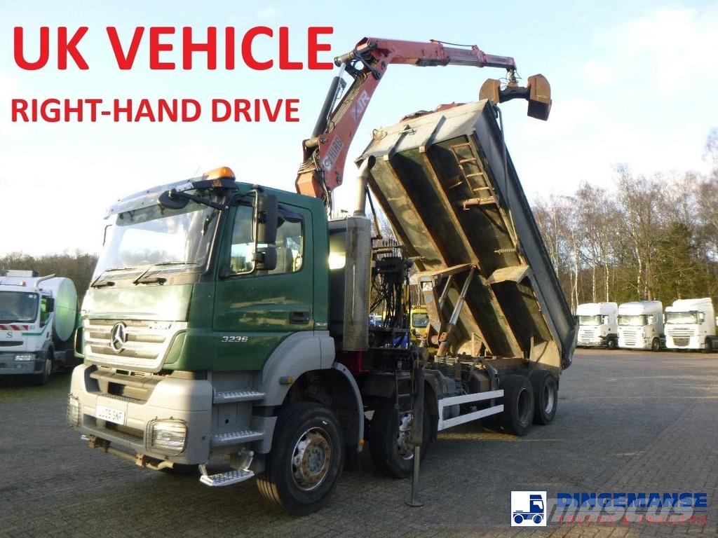 Mercedes-Benz Axor 3236 8x4 RHD tipper + Hiab 1283 DK-2 Duo Rabljene dizalice za težak teren